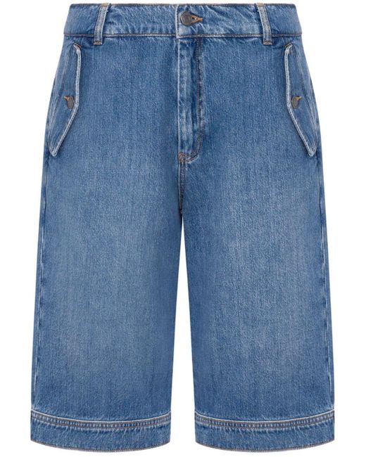 Short en jean à coupe droite Moschino pour homme en coloris Blue