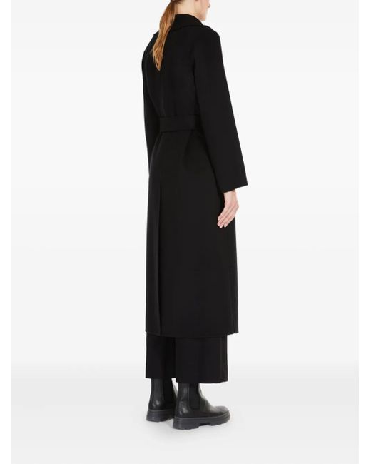Max Mara Black Belted Wrap Coat