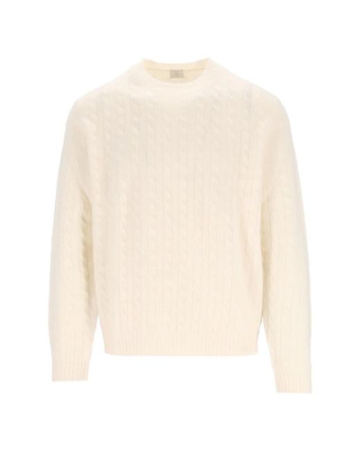 Eleventy White Cable-Knit Sweater for men