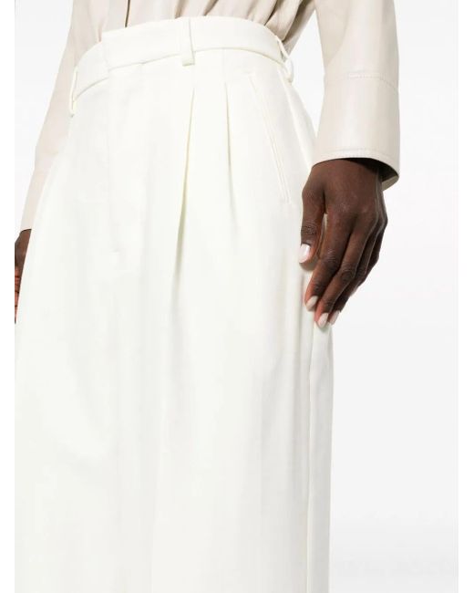 AMI White High-waisted Flared Trousers