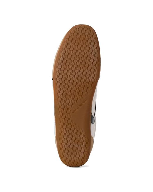 Karl Lagerfeld White Devon Panelled Leather Sneakers for men