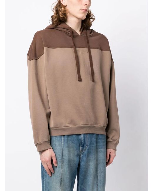 Guess Brown Embroidered-Logo Cotton Hoodie