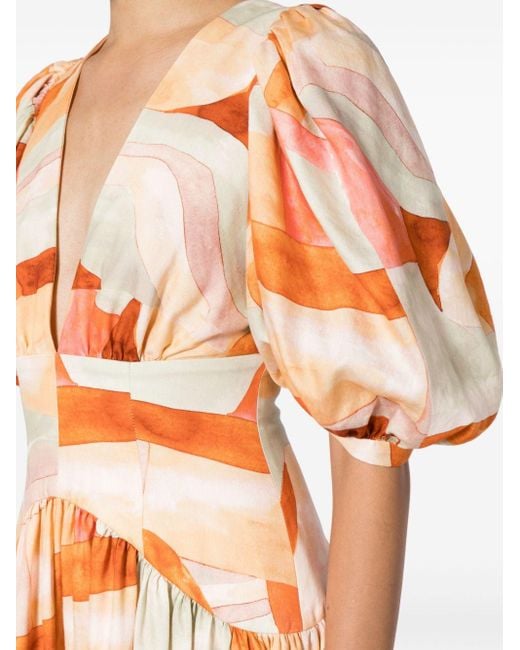 Robe Princeton à imprimé abstrait Acler en coloris Orange