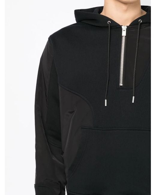 HELIOT EMIL Black Half-Zip Cotton Sweatshirt for men