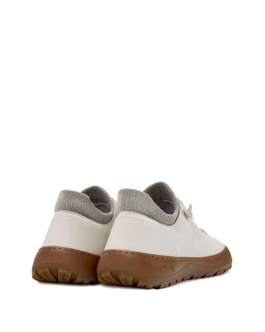 Camper White Peu Serra Lace-Up Leather Sneakers
