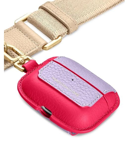 Maison De Sabre Pink Leather Airpods Pro 3 Keyring Case