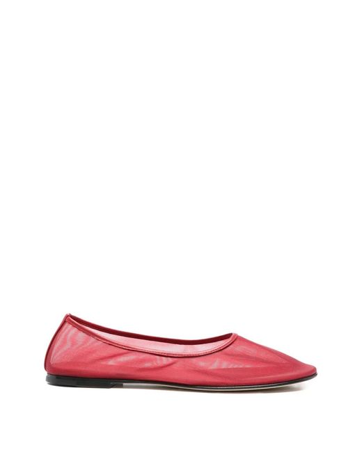 Dear Frances Red Round-Toe Ballet Flats