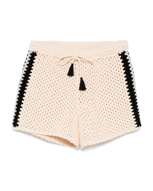 The Upside Luminary Crochet Hali Shorts Natural