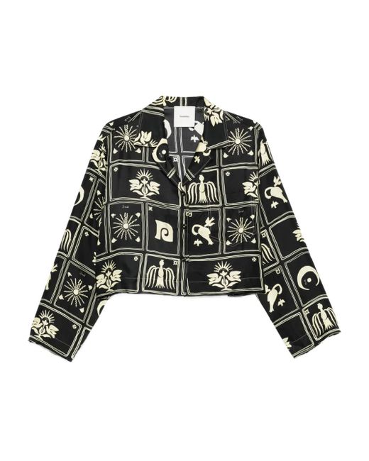 Haut En Soie À Imprimé Vally Nanushka en coloris Black