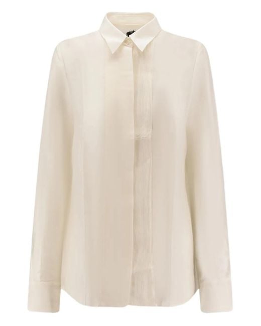 Boss White Bisina Pleated Shirt