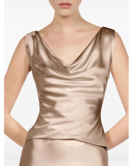ALEXIA & ANTONIA Natural Cowl-Neck Blouse