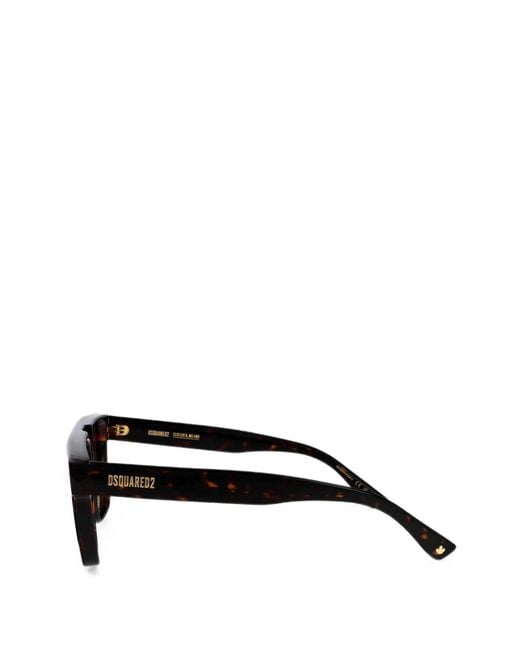 DSquared² Black Tortoiseshell-Effect Square-Frame Sunglasses for men