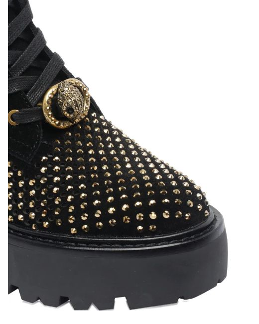Kurt Geiger Black Stud-Embellished Lace-Up Boots