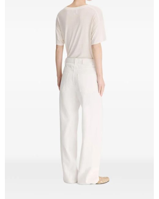 Loulou de Saison White Mico Wide-Leg Jeans