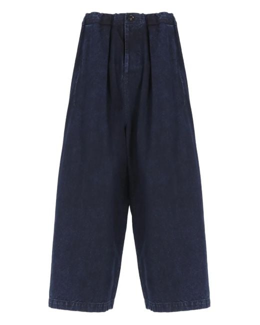 Y's Yohji Yamamoto Blue Elastic-Waist Jeans