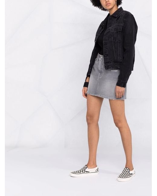 black cut off denim jacket