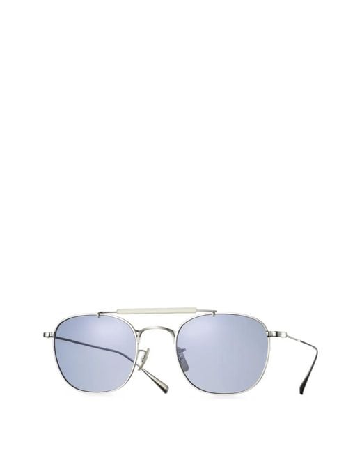 Eyevan 7285 White Dazzling Pilot-Frame Sunglasses