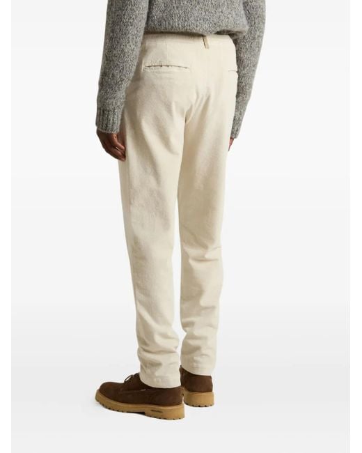 Woolrich White Pleated Drawstring Trousers for men