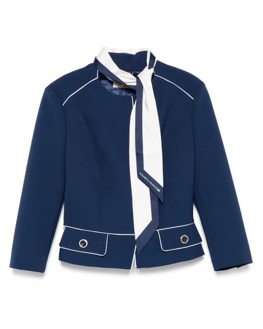Elisabetta Franchi スカーフディテール ジャケット Blue