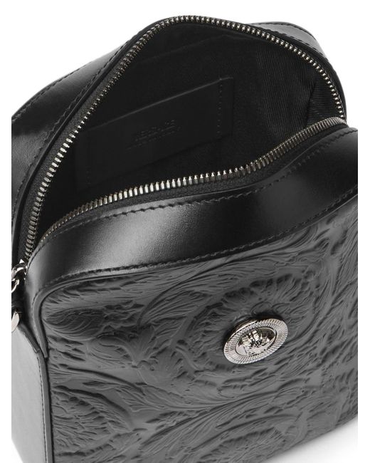 Versace Black Medusa Biggie Barocco Messenger Bag for men