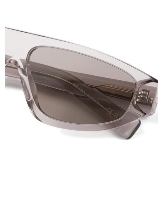 メンズ Prada ジオメトリックフレーム サングラス Gray