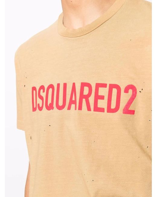 DSquared² Pink Logo-Print Short-Sleeve T-Shirt for men