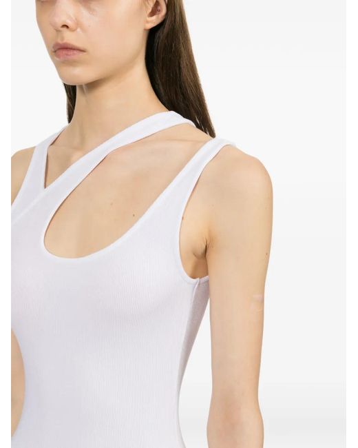 Halfboy White Cut-Out Tank Top