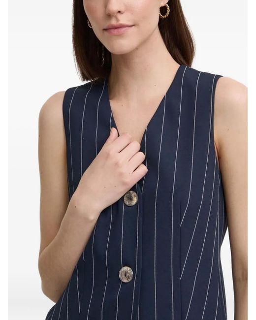 Sandro Ferrone Blue Pinstripe Sleeveless Vest