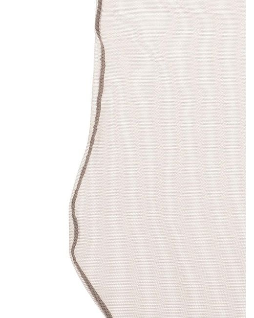 Valentino Garavani White Lace-Trim Mesh Socks