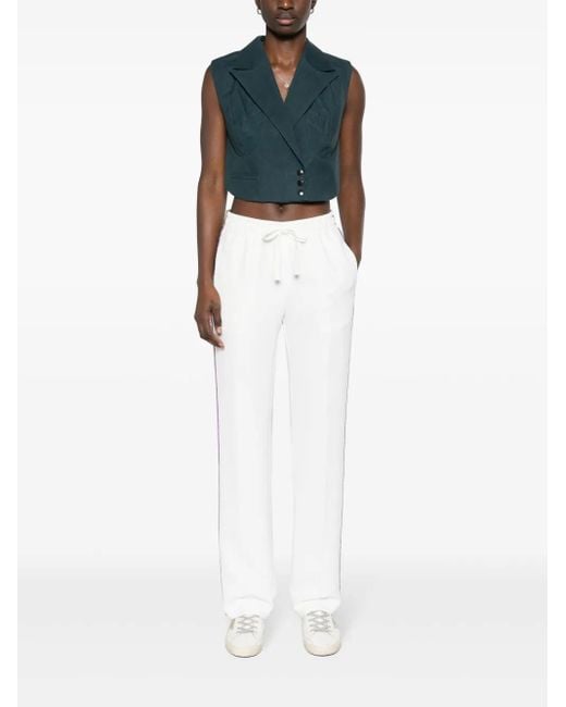 Zadig & Voltaire Pomy Stripe-Detail Crepe Trousers in White