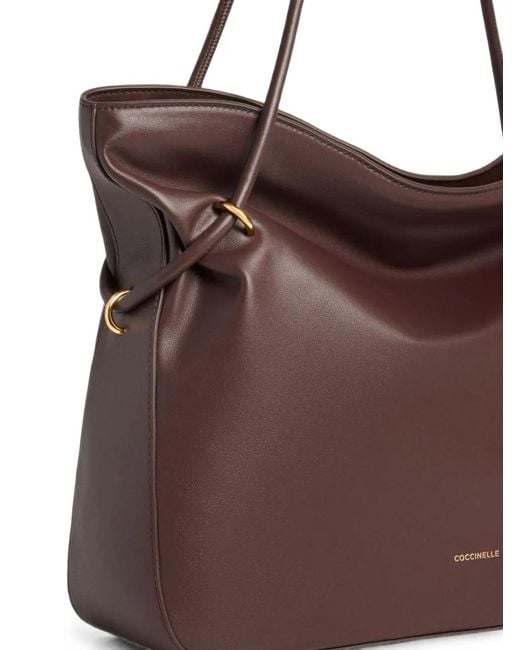 Coccinelle Brown Medium Lizzie Leather Shoulder Bag