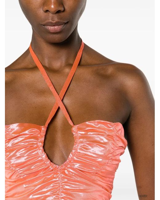 Forte_forte Red Draped Halterneck Top
