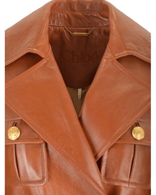 Chloé Orange Double-Breasted Jacket