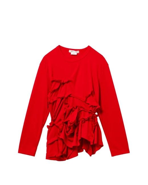 Comme des Garçons Red Ruffled Top