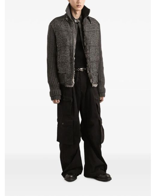 Dolce & Gabbana Black Knitted Houndstooth Jacket for men