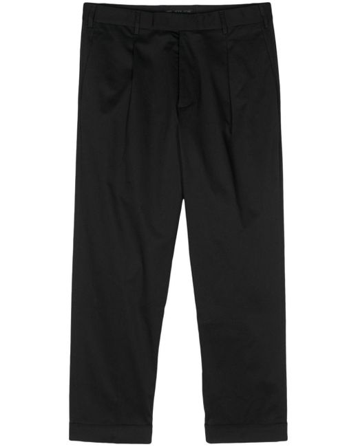 Low Brand Black Pleated Tapered Trousers for men