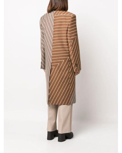 Stella McCartney Brown Stella Variegated Stripe Coat