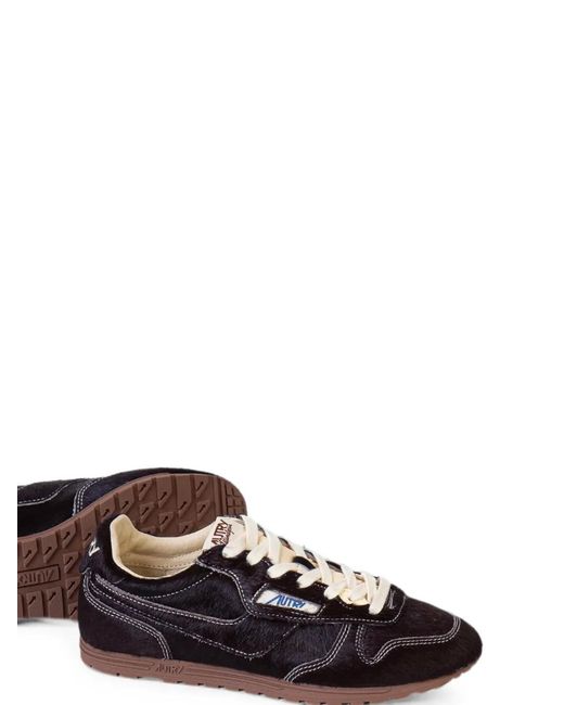 Autry Black Windspin Pony-Hair Sneakers
