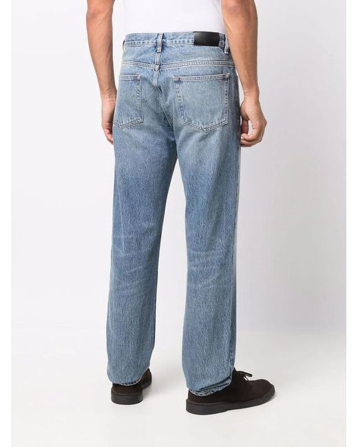 FRAME Blue Washed Straight-Leg Jeans for men