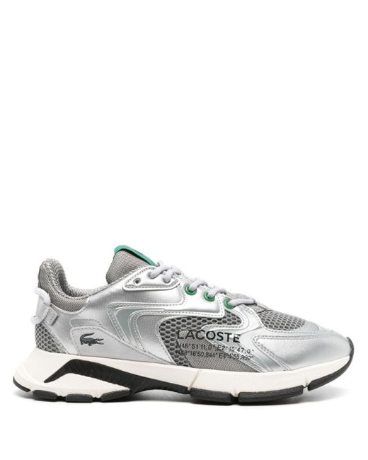Lacoste White Metallic Lace-up Sneakers for men