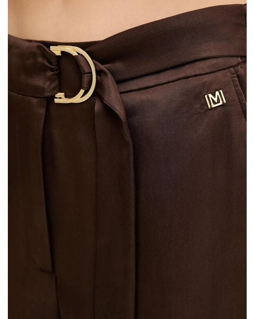 MARCIANO BY GUESS Brown Iva Logo-Plaque Trousers