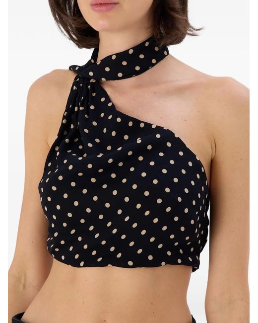 Occleus Black Polka Halter-Neck Top