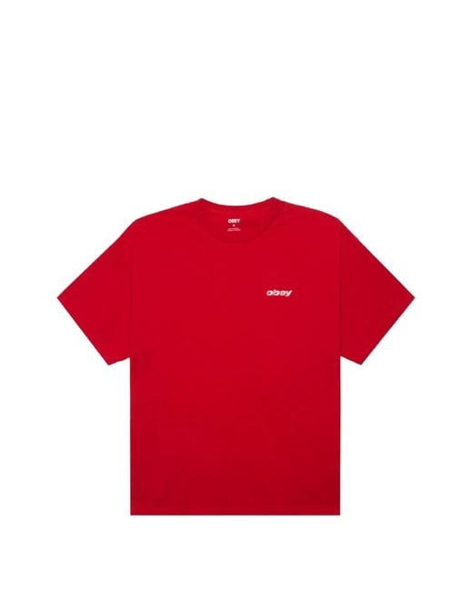 Camiseta Diffusion Con Logo Estampado Obey de hombre de color Red