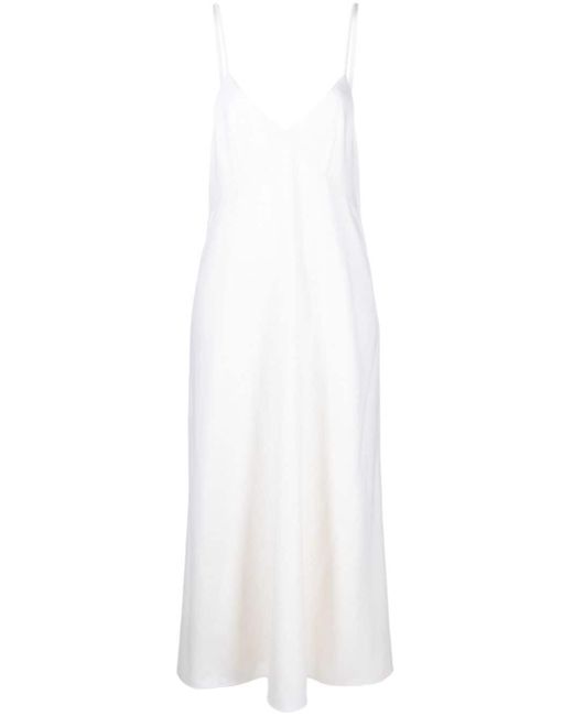 Robe longue en laine vierge mélangée Chloé en coloris White