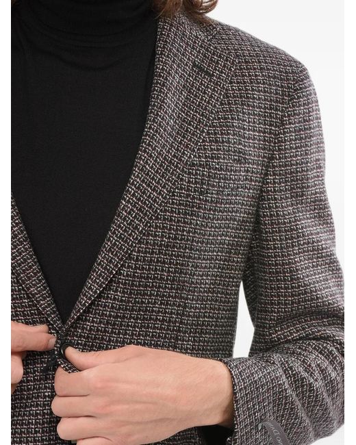 Corneliani Gray Nino Danieli Checked Virgin Wool Blazer for men