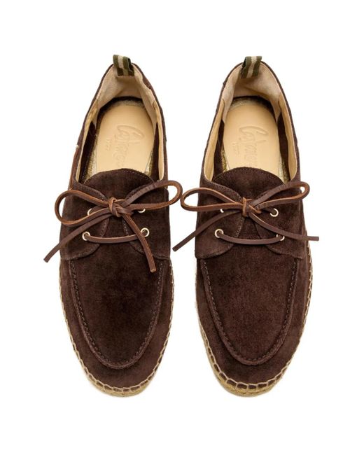 Castaner Brown Suede Lace-Up Espadrilles for men