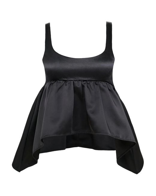 Azeeza Black Esme Satin Top