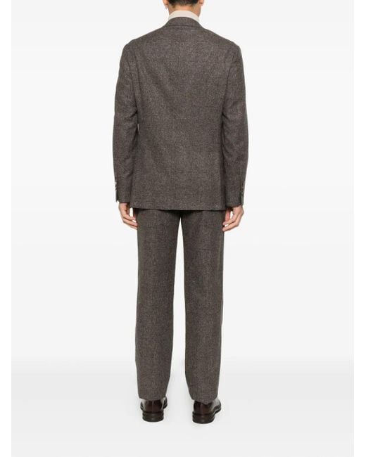 Brunello Cucinelli Gray Pocket Two-Button Suit for men
