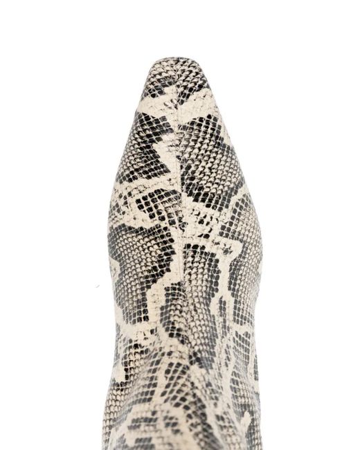 Aeyde Natural 70Mm Elina Snake-Print Pointed-Toe Ankle Boots