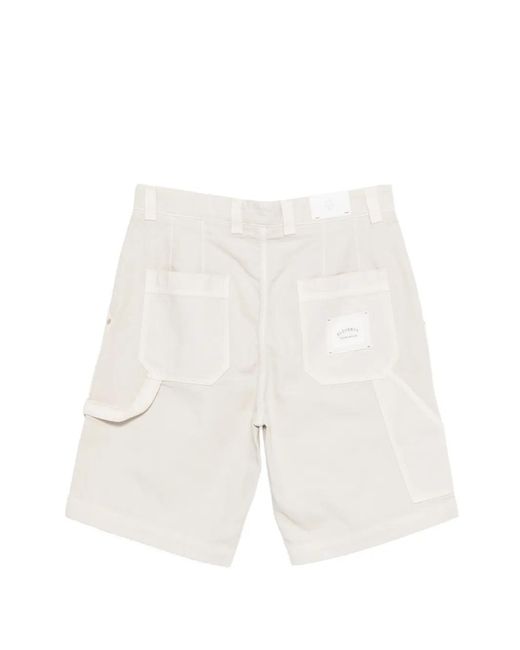 Eleventy White Patch Pocket Shorts for men